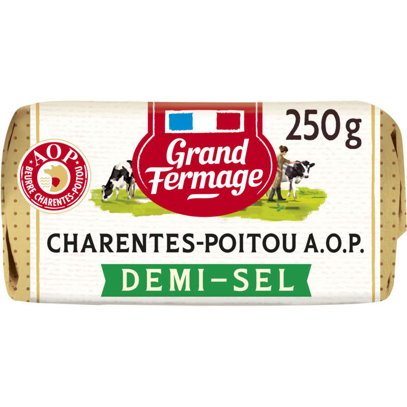 Grand Fermage Beurre Moulé AOP Charentes-Poitou Demi-sel 250g Grand Fermage Beurre Moulé AOP Charentes-Poitou Demi-sel 250g