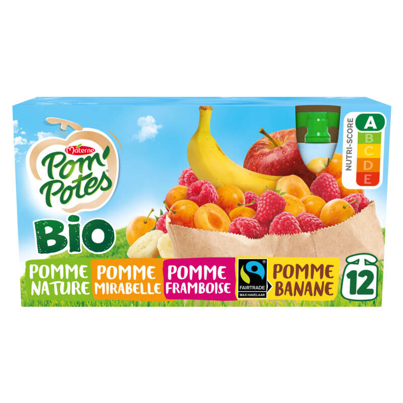 Pom'potes Compote multi fruits Bio 12x90g Pom'potes Compote multi fruits Bio 12x90g