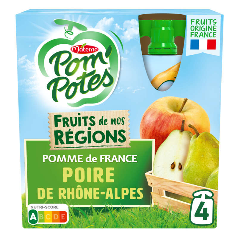 Pom'Potes Purée De Pommes Et Poires Le Pack De 4x90g Pom'Potes Purée De Pommes Et Poires Le Pack De 4x90g