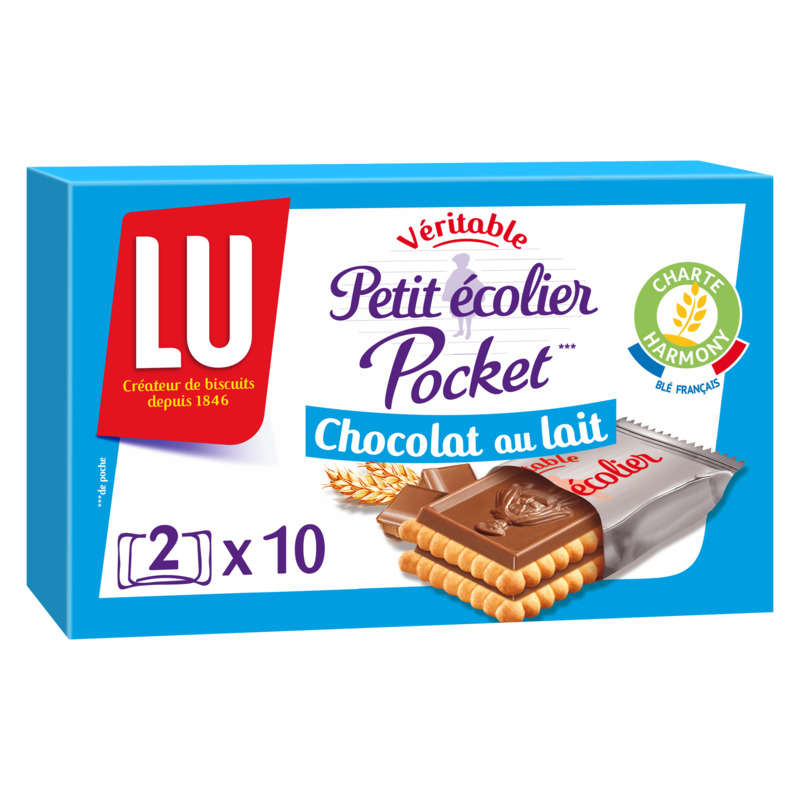 Lu Petit Écolier Pocket Petit Beurre Biscuits nappés de Chocolat au Lait 250g Lu Petit Ecolier Pocket Petit Beurre Biscuits nappés de Chocolat au Lait 250g