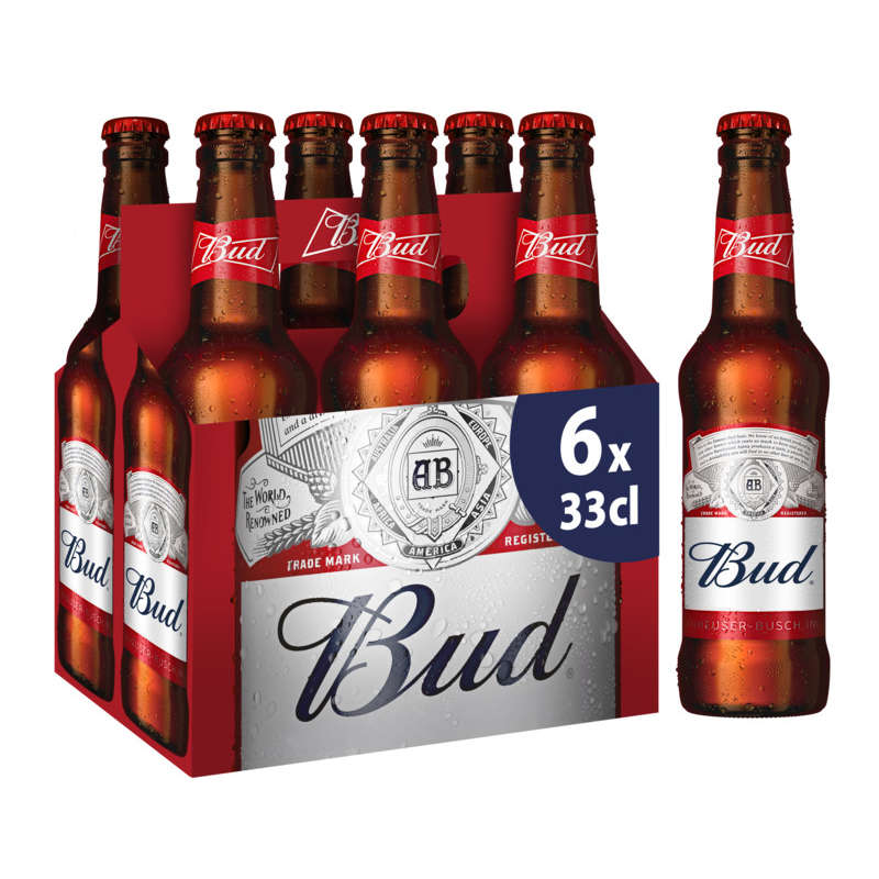 Budweiser Bière malte d'orge 6 x 33cl Budweiser Bière malte d'orge 6 x 33cl