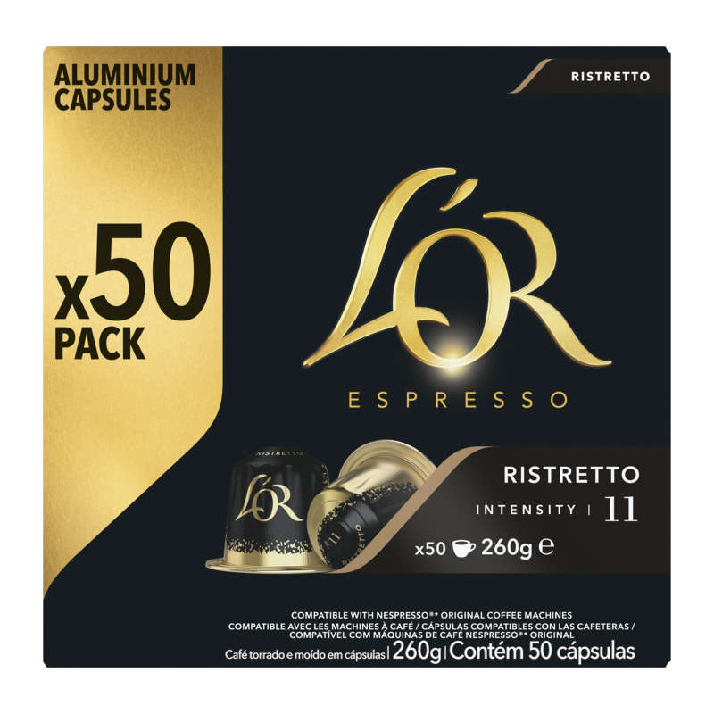 L'Or Espresso ristretto café en capsules x50 intensite 11 - 260g L'Or Espresso ristretto café en capsules x50 intensite 11 - 260g