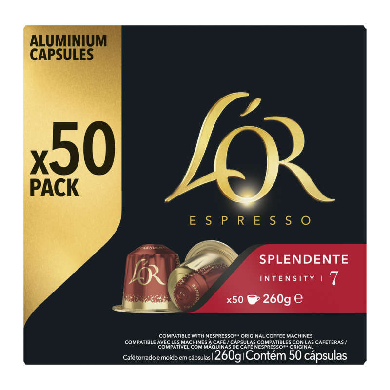 L'Or Espresso splendente café en capsules x50 intensite 7 - 260g L'Or Espresso splendente café en capsules x50 intensite 7 - 260g