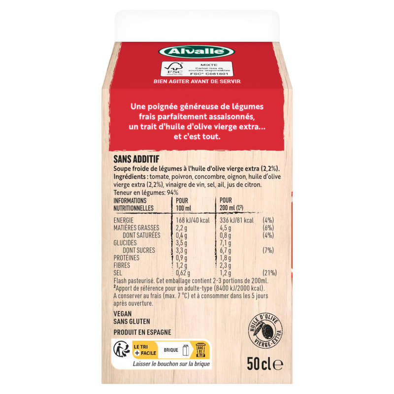 Alvalle - Gazpacho - l'original - La brique de 50cl