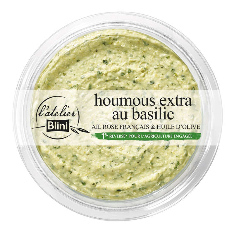 L'Atelier Blini Houmous Extra Au Basilic 175G L'Atelier Blini Houmous Extra Au Basilic 175G