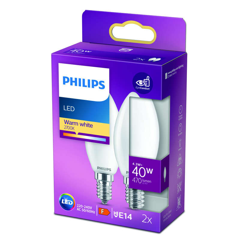 Philips Led Classic 40W B35 E14 Ww Fr Philips Led Classic 40W B35 E14 Ww Fr