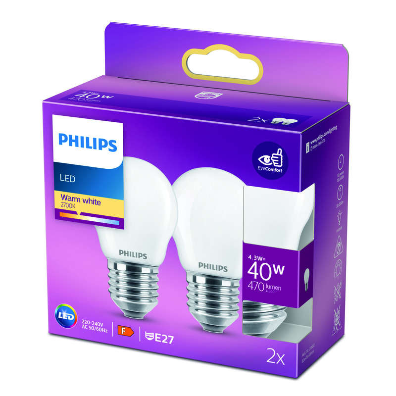 2 Ampoules Led Sphérique E27 40W Blanc Chaud Dépolie Verre 2 Ampoules Led Sphérique E27 40W Blanc Chaud Dépolie Verre