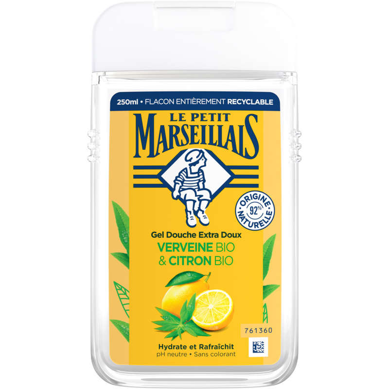 Le Petit Marseillais douche verveine bio & citron Bio 250ml Le Petit Marseillais douche verveine & citron 250ml