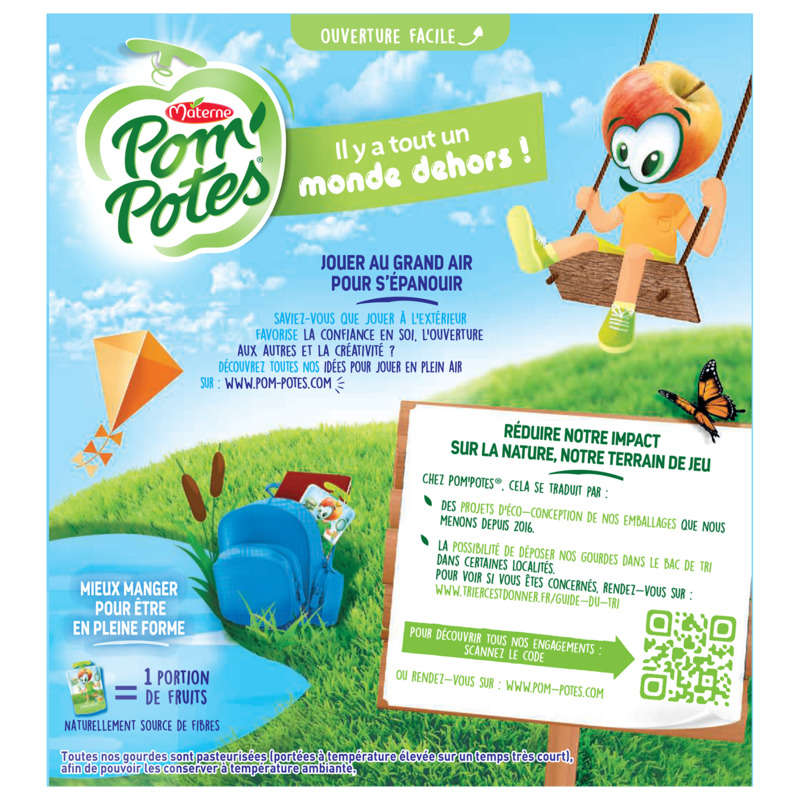 Pom'potes Compote Pomme Nature 4x90g