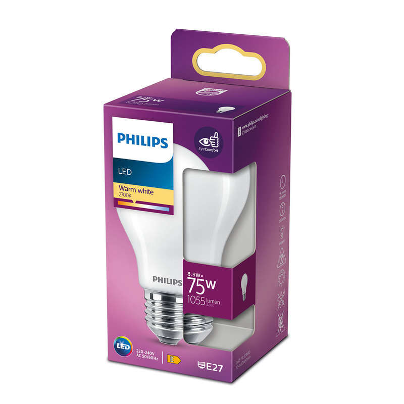 Philips Ampoule Led Standard E27 Dépolie 75W Philips Ampoule Led Standard E27 Dépolie 75W