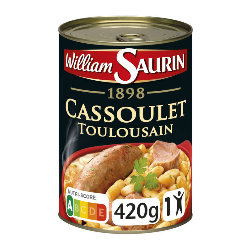 William Saurin Cassoulet Toulousain à la graisse d'oie 420g William Saurin Cassoulet Toulousain à la graisse d'oie 420g