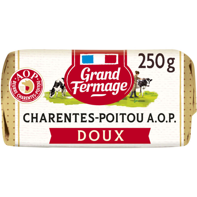 Grand Fermage Beurre Charentes Poitou aop doux 250g Grand Fermage beurre charentes-poitou aop doux 250g