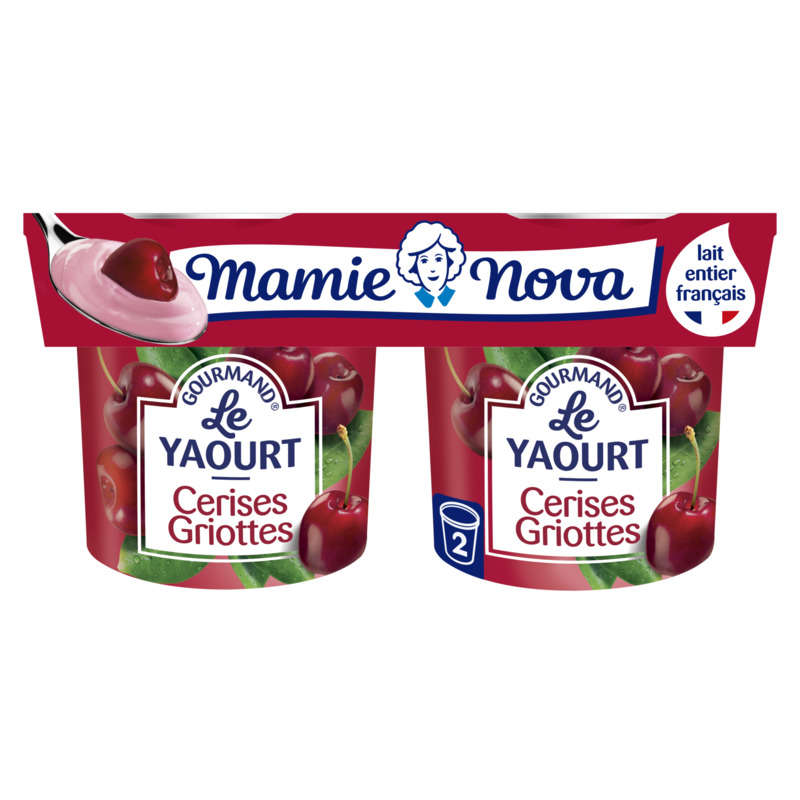 Mamie Nova Yaourts Cerises Griottes 2x150g Mamie Nova Yaourts Cerises Griottes 2x150g