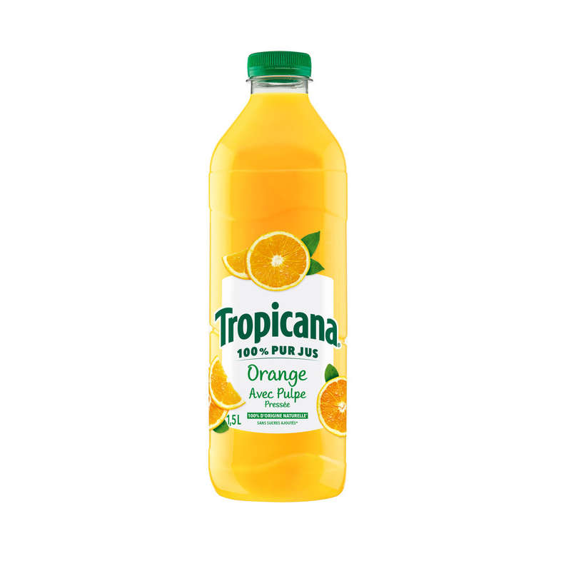 Tropicana Pur Jus d'Orange avec Pulpe la Bouteille de 1,5L Tropicana Pur Jus d'Orange avec Pulpe la Bouteille de 1,5L