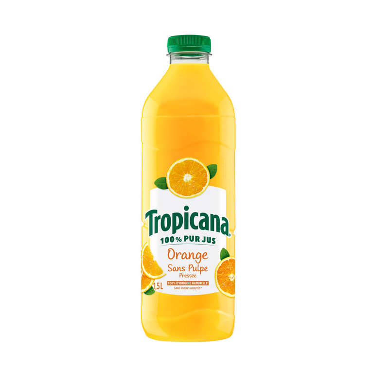 Tropicana Pur Jus D'Orange Sans Pulpe 1,5L Tropicana Pur Jus D'Orange Sans Pulpe 1,5L