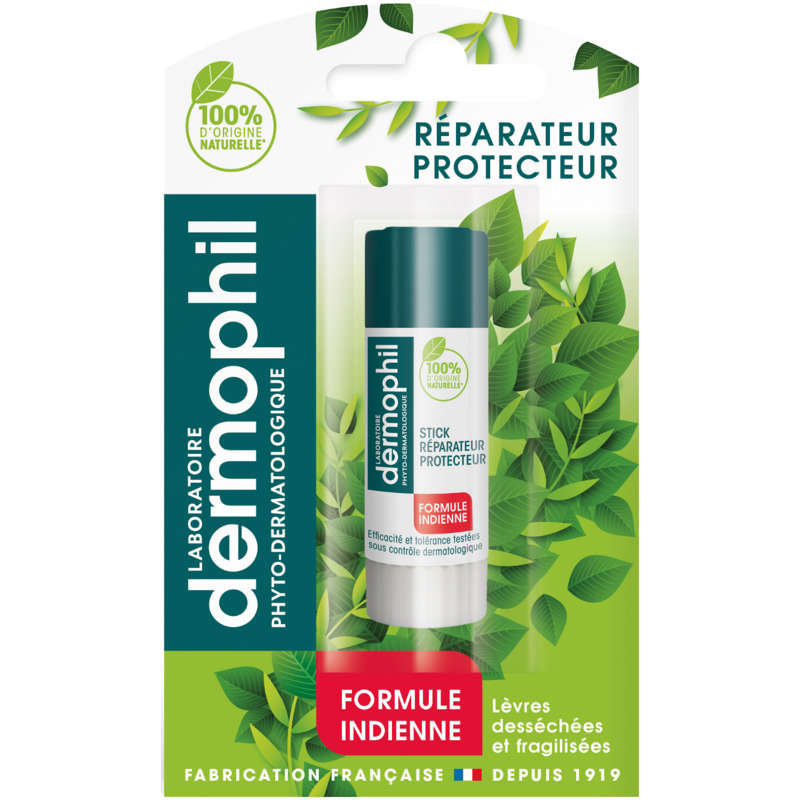Dermophil stick à lèvres réparateur protecteur formule indienne 4g Dermophil stick à lèvres réparateur protecteur formule indienne 4g