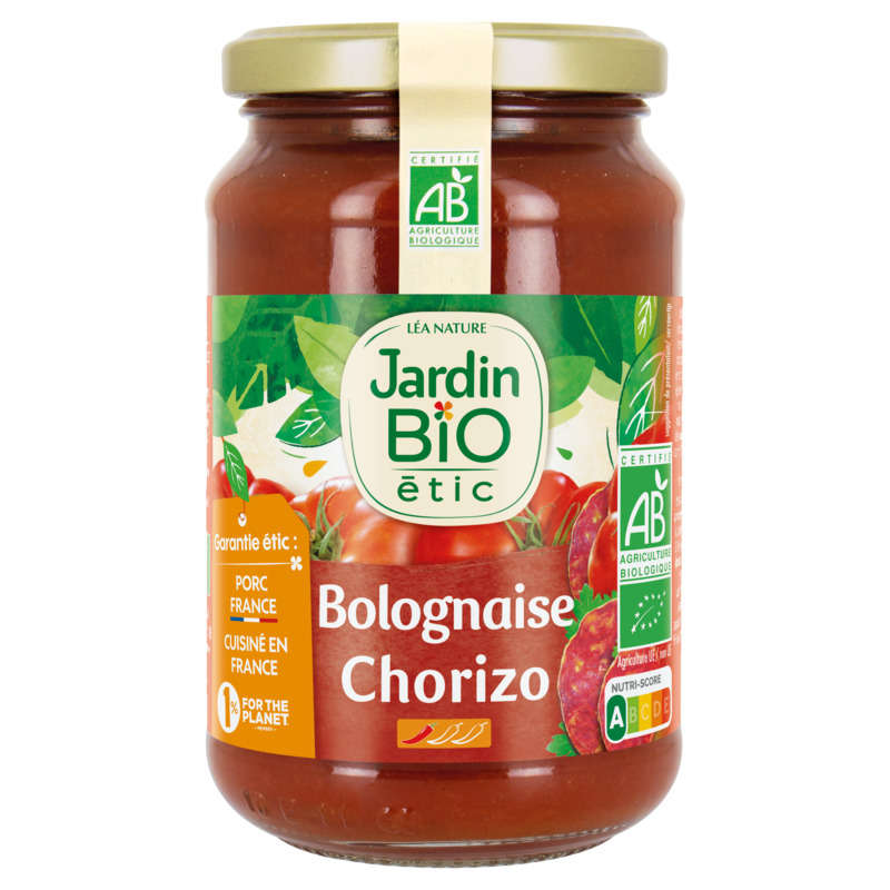 Jardin bio sauce bolognaise au chorizo 350g Jardin bio sauce bolognaise au chorizo 350g