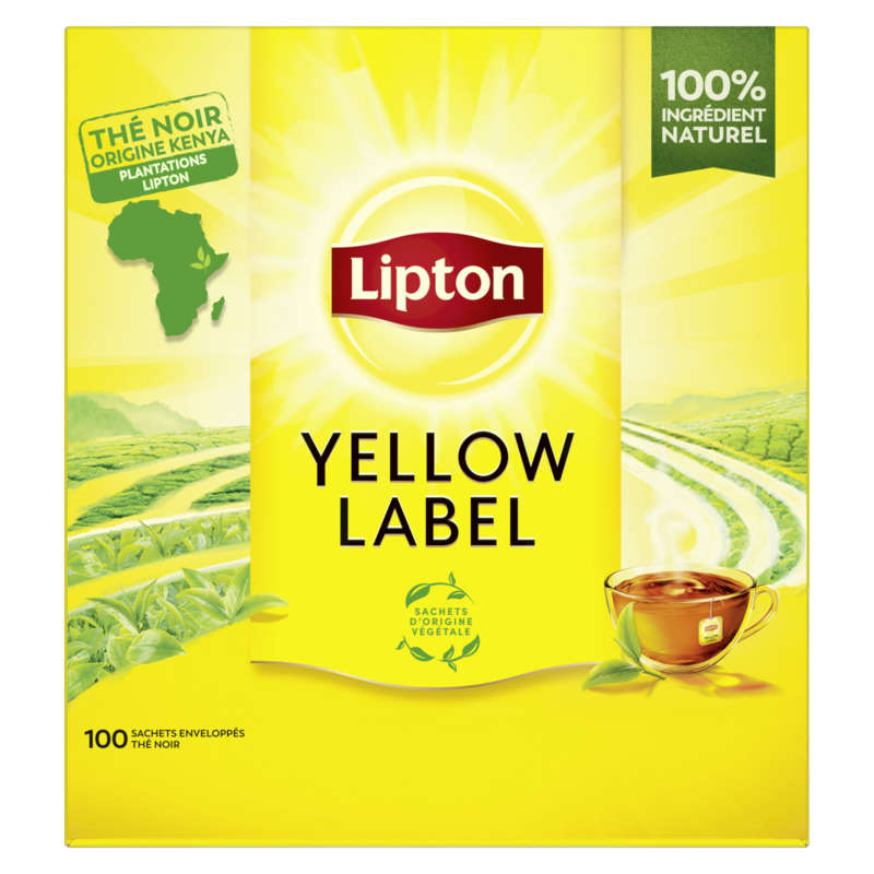 Lipton Yellow Label Thé Noir Origine Kenya x100 200g Lipton Yellow Label Thé Noir Origine Kenya x100 200g