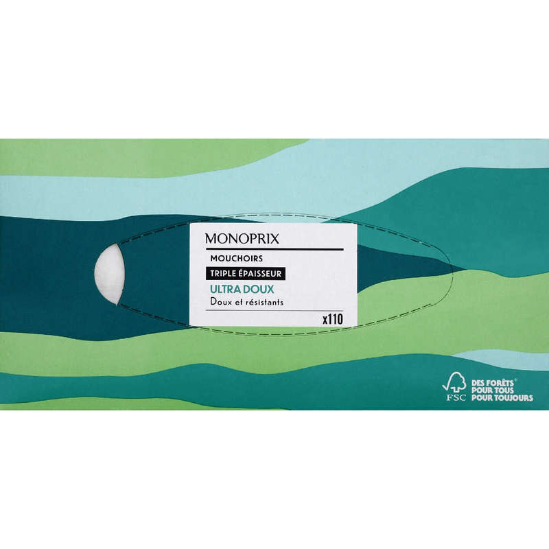 Monoprix Boîte Mouchoirs Ultra Doux Douceur & Résistance x110 Monoprix Boîte Mouchoirs Ultra Doux Douceur & Résistance x110