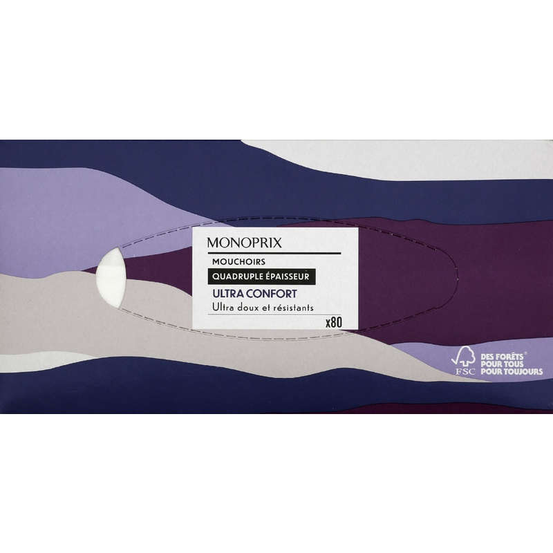 Monoprix Boîte Mouchoirs Ultra Confort, Ultra Douceur & Résistance x80 Monoprix Boîte Mouchoirs Ultra Confort, Ultra Douceur & Résistance