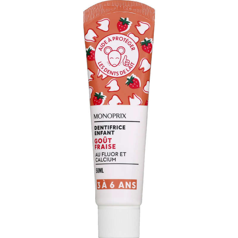 Monoprix Dentifrice enfant fraise 50ml Monoprix Dentifrice enfant fraise 50ml