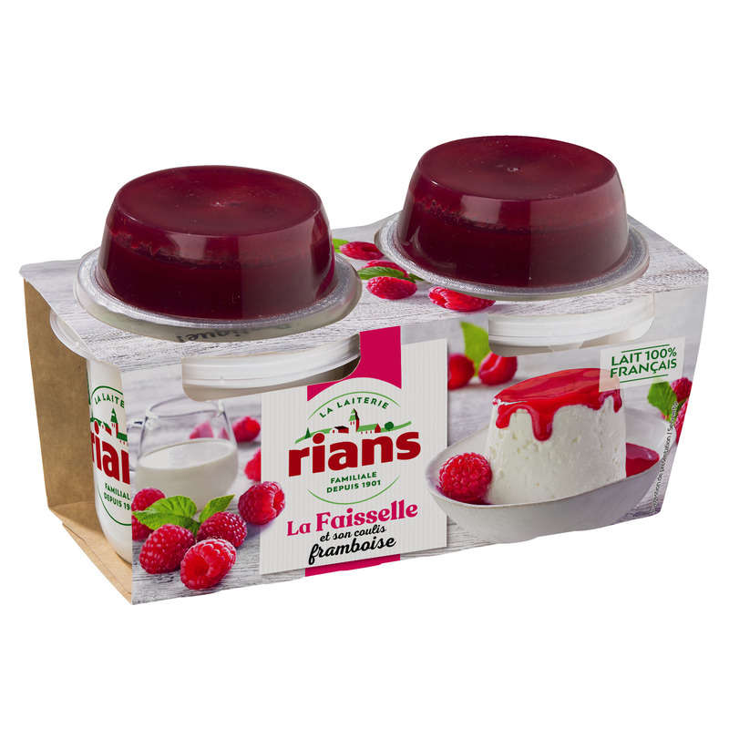 Rians Faisselle Avec Coulis De Framboise 6% M.G. 2x120g Rians Faisselle Avec Coulis De Framboise 6% M.G. 2x120g