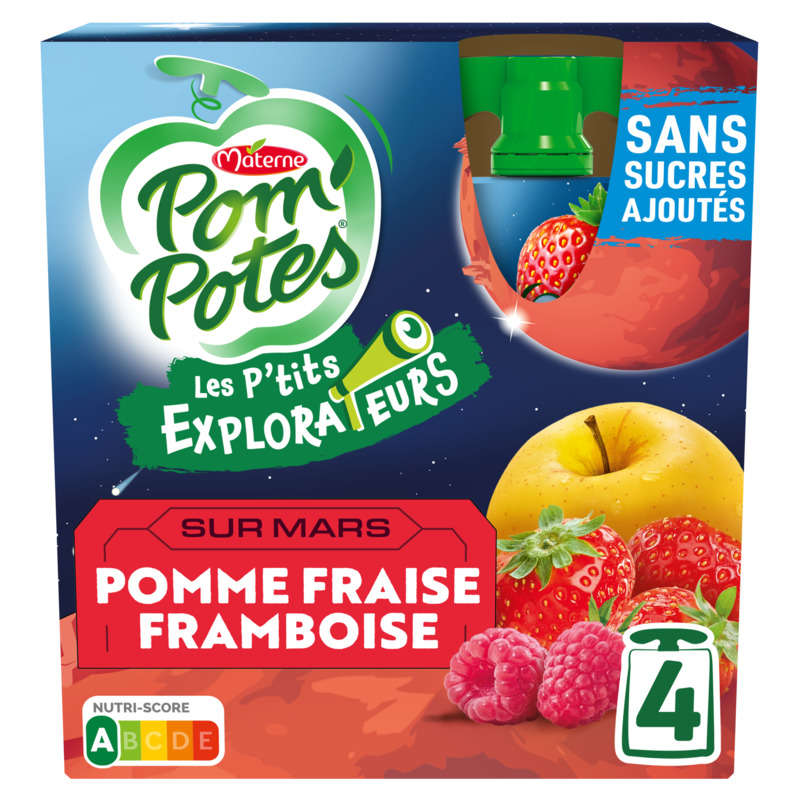 Pom'potes Compote les p'tits explorateurs 4x90g Pom'potes compotes les p'tits explorateurs 4x90g