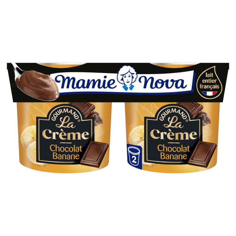 Mamie Nova Crème chocolat banane 2x150G Mamie Nova Crème chocolat banane 2x150G