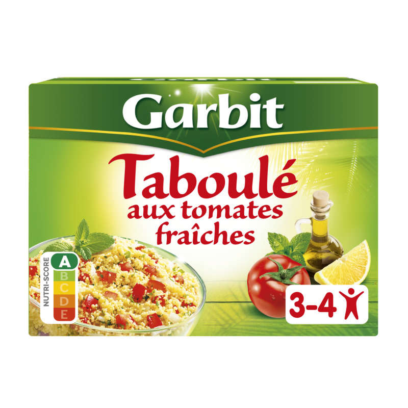 Garbit Taboulé aux tomates fraîches, menthe, citron & huile d'olive 525g Garbit Taboulé aux tomates fraîches, menthe, citron & huile d'olive 525g