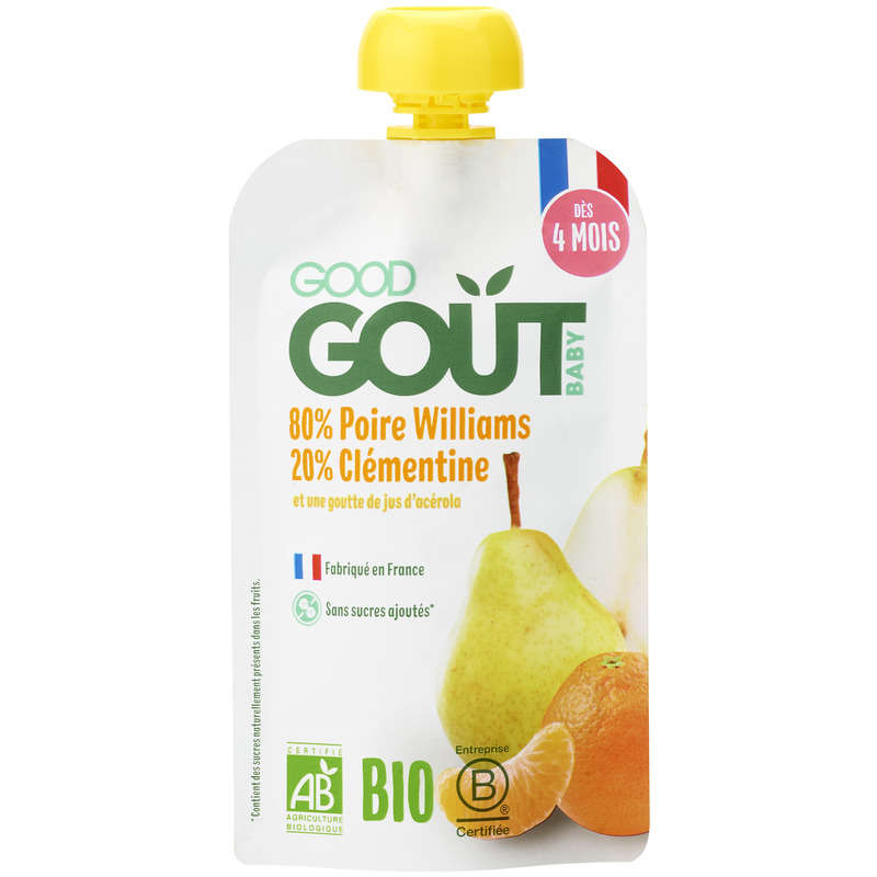 Good Goût Kidz Poire williams clémentine Bio 120g
