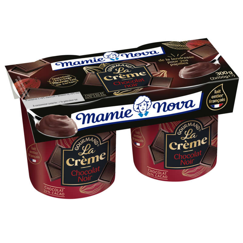 Mamie Nova Crème Dessert Au Chocolat Noir 2x150g