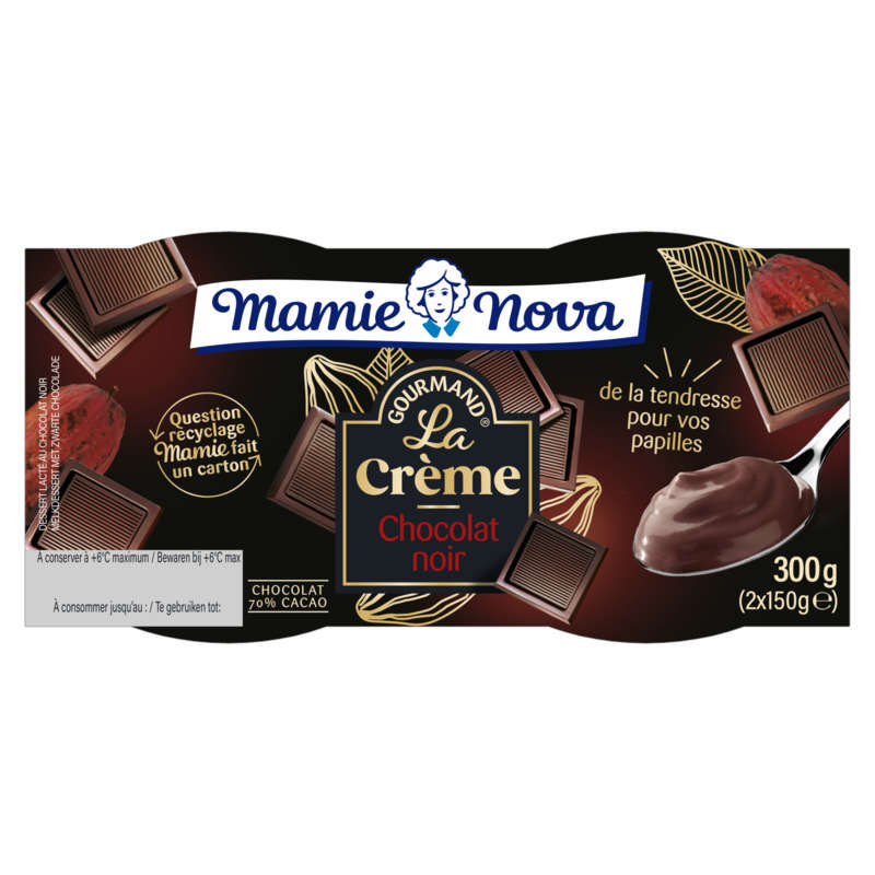 Mamie Nova Crème Dessert Au Chocolat Noir 2x150g