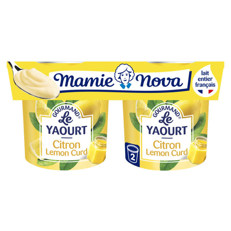 Mamie Nova Yaourt au citron, lemon curd 2x150G Mamie Nova Yaourt au citron, lemon curd 2x150G