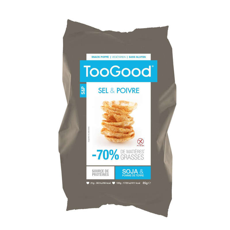 Toogood Snack poppé Sel et Poivre 85g Toogood Snack poppé Sel et Poivre 85g