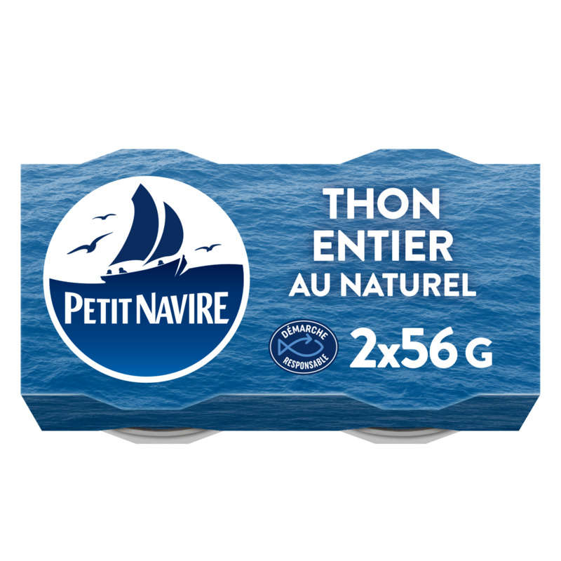 Petit Navire Thon entier Albacore au naturel 2x56g Petit Navire Thon entier Albacore au naturel 2x56g