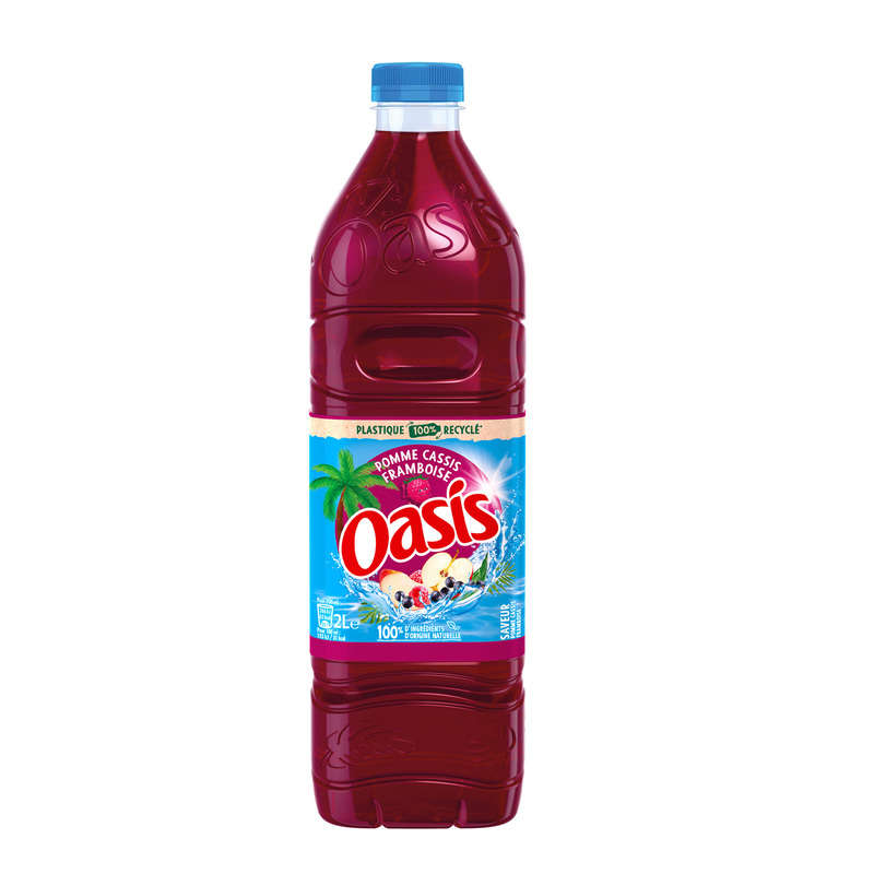 Oasis Pomme Cassis Framboise Boisson aux fruits plate la bouteille de 2L