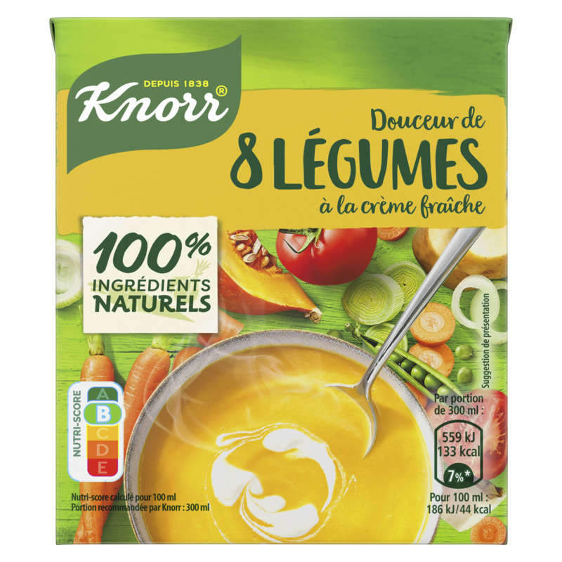 Knorr Soupe Douceur de 8 Légumes à la Crème Fraîche 30cl Knorr Soupe Douceur de 8 Légumes à la Crème Fraîche 30cl