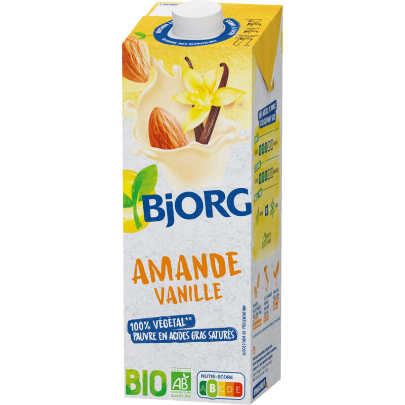 Bjorg Lait d'amande vanille Bio 1L Bjorg Lait d'amande vanille bio 1L
