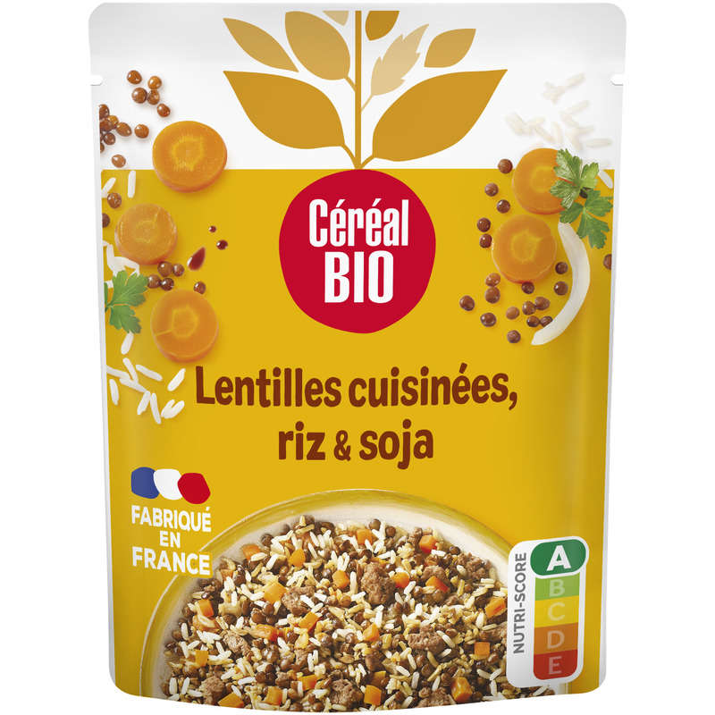 Céréal Bio Lentilles Riz Soja Sachet repas express 250g Céréal Bio Lentilles Riz Soja Sachet repas express 250g