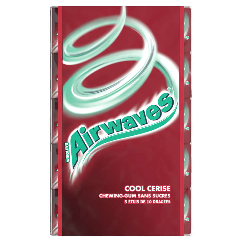 Airwaves cool cerise 5 étuis de 10 dragées 70g Airwaves cool cerise 5 étuis de 10 dragées 70g
