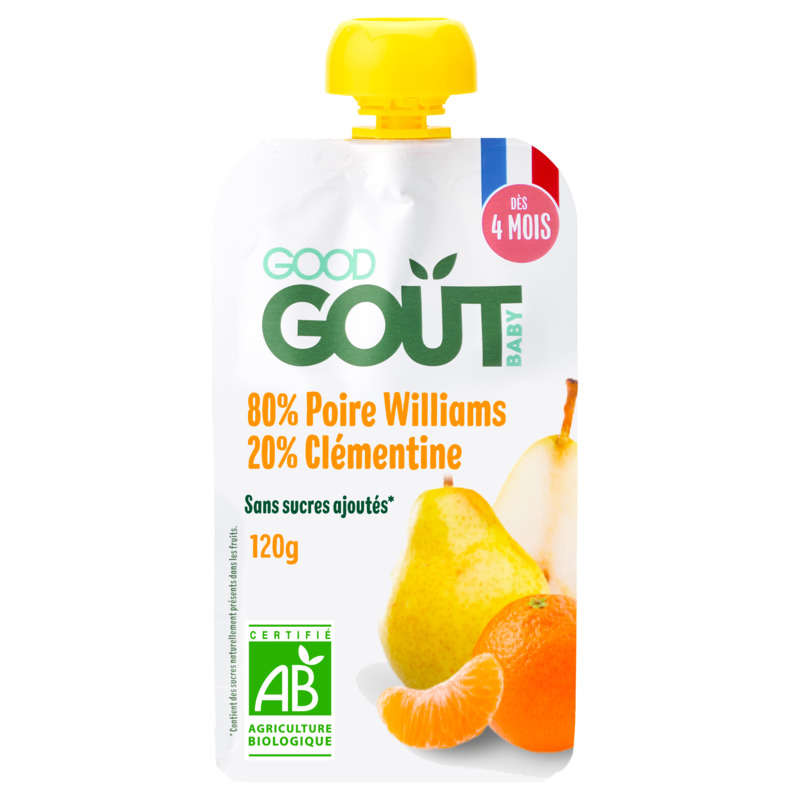 Good Goût Kidz Poire williams clémentine Bio 120g