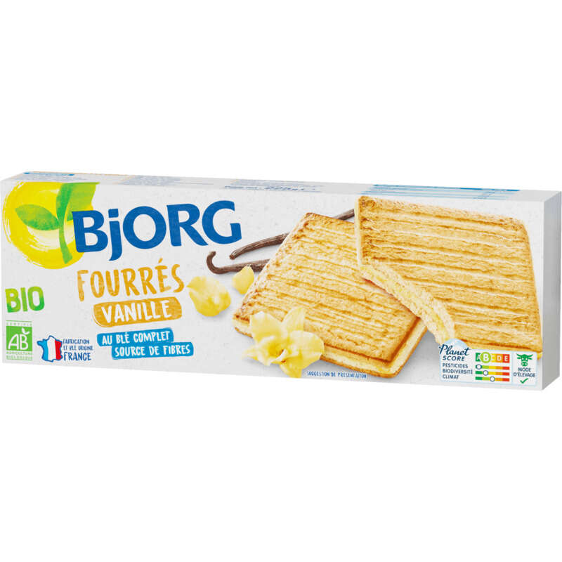 Bjorg Fourrés vanille Bio 225g Bjorg Fourrés vanille bio 225g