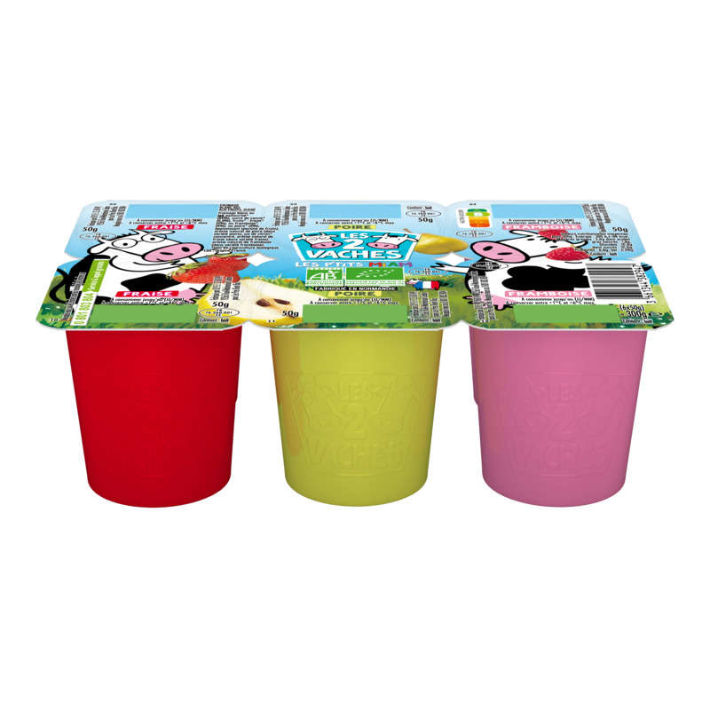 Les 2 Vaches Petits Suisses Aux Fruits Bio 6x50g Les 2 Vaches Petits Suisses Aux Fruits Bio 6x50g