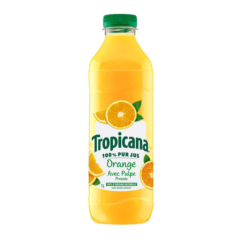 Tropicana Pur Jus d'Orange avec Pulpe Pressée 1L Tropicana Pur Jus d'Orange avec Pulpe Pressée 1L