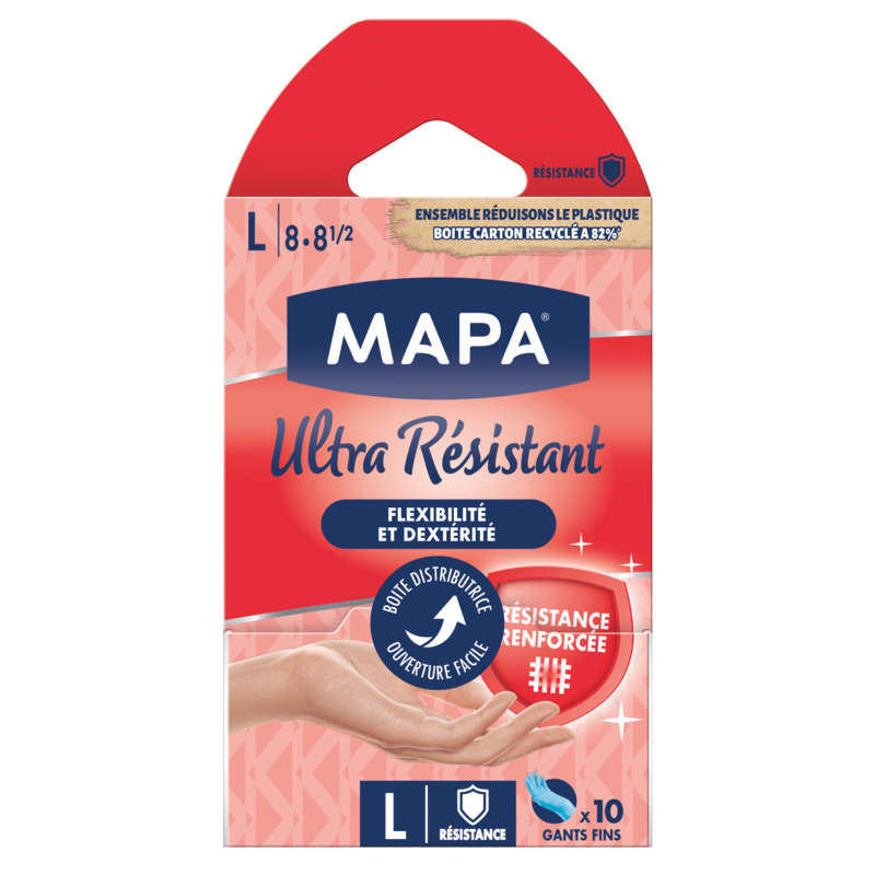Mapa Gants Fins Protection Renforcée, Taille M 10 x Mapa Gants Fins Protection Renforcée, Taille M 10 x