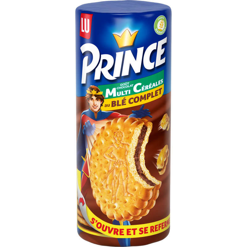Lu Prince Biscuits Multicéréales fourrés au Chocolat Blé Complet 300g Lu Prince Biscuits Multicéréales fourrés au Chocolat Blé Complet 300g