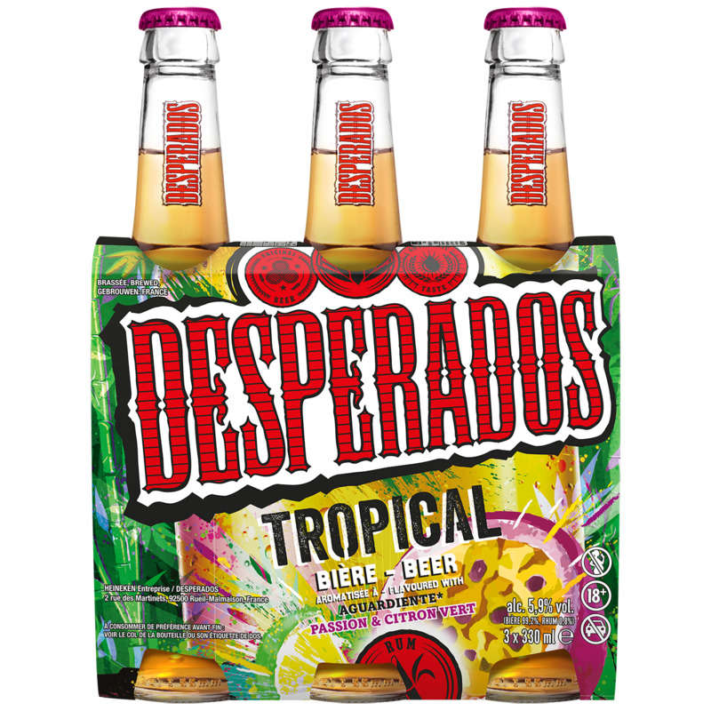 Desperados Tropical Bière Aromatisée Tropical Rhum 5°9 3x33cl