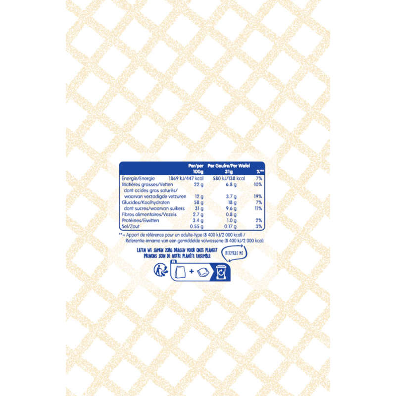 Lotus Bakeries Gaufres Cœur Fondant Vanille 310g