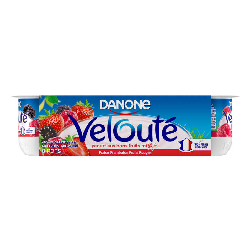 Danone Velouté Fruix Yaourt Aux Fruits Rouges Brassé 8x125g Danone Velouté Fruix Yaourt Aux Fruits Rouges Brassé 8x125g