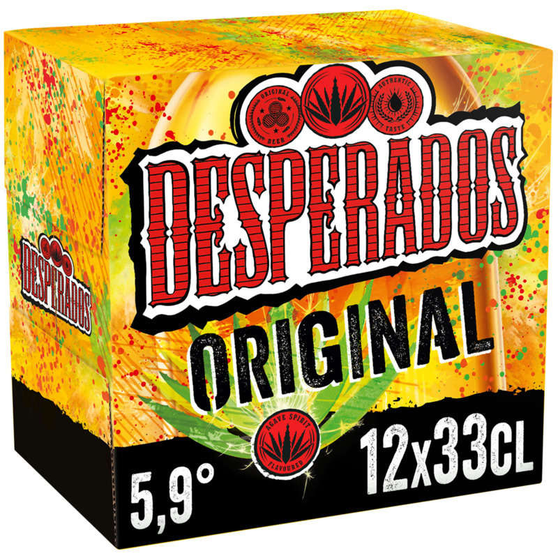 Desperados Original Bière aromatisée à un spiritueux à base d'agave 12x33cl Desperados Original Bière aromatisée à un spiritueux à base d'agave 12x33cl